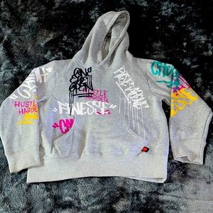Boys Graffiti Hooded Sweater sz.Medium